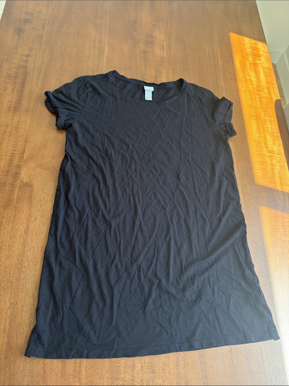 H&M Black Short Sleeve Vented Tee Dress
